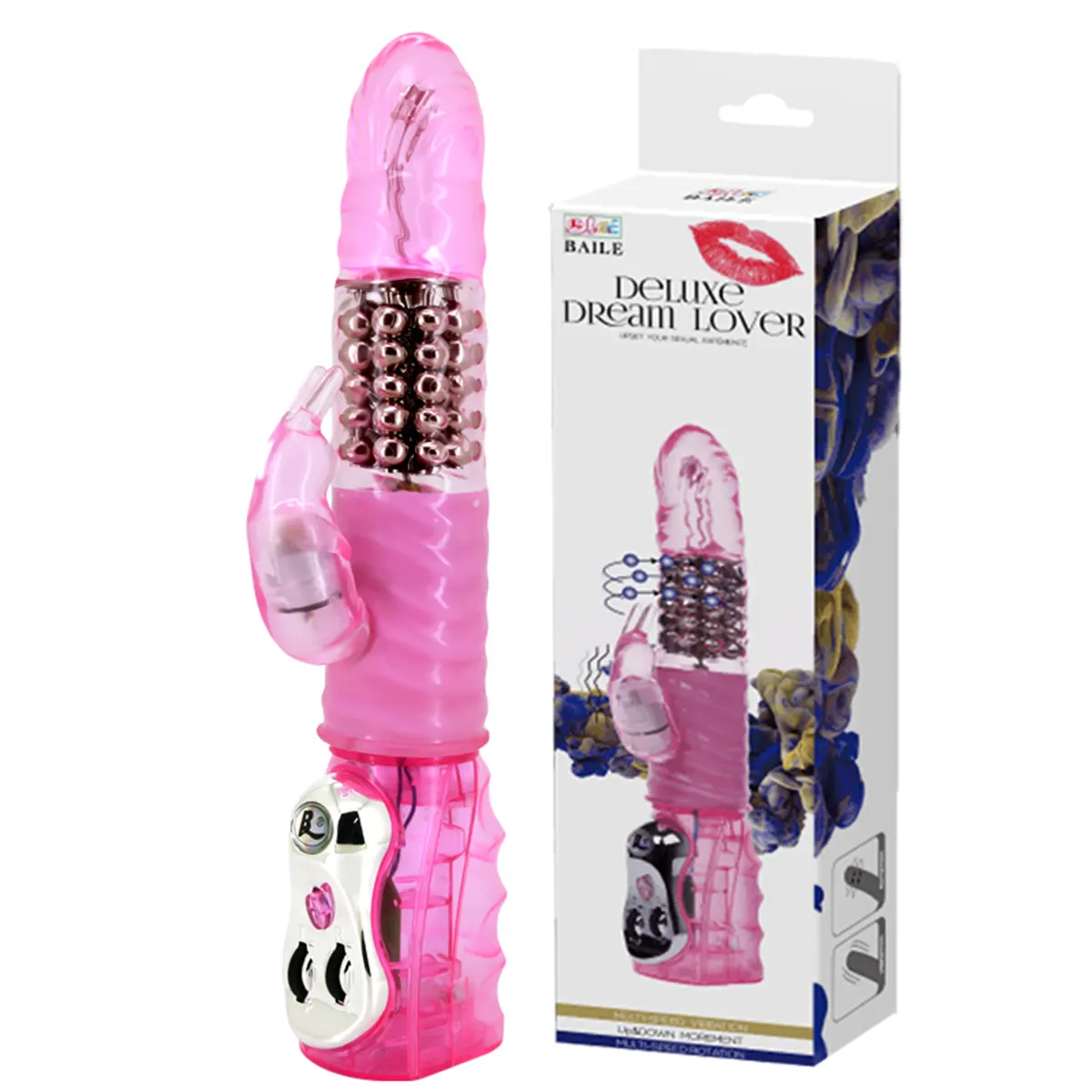 Roze zeka vibrator sa perlama