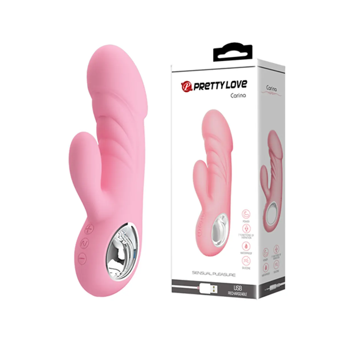 Multifukcionalni roze vibrator sa blagim reljefom