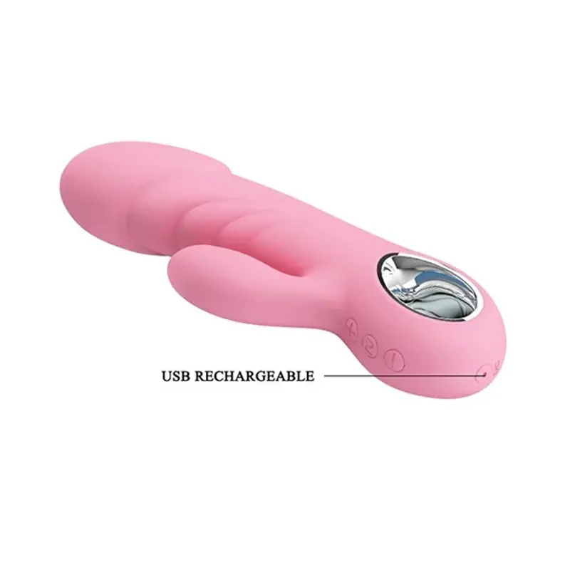 Multifukcionalni roze vibrator sa blagim reljefom