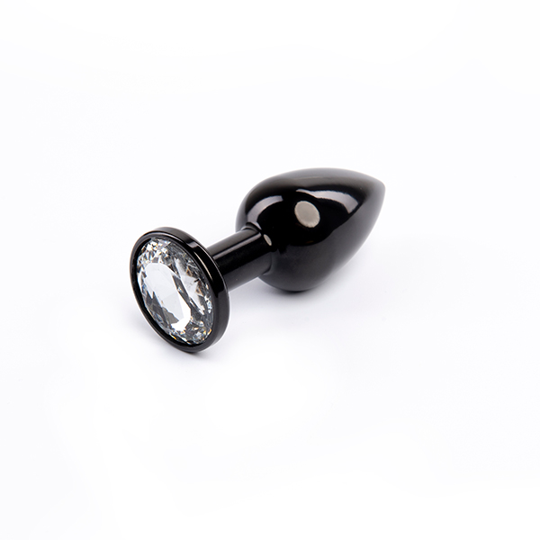 Mali crni metalni analni dildo sa dijamantom