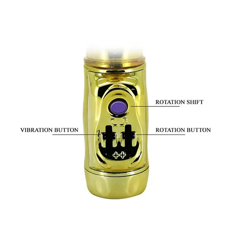 Zlatni multifunkcionalni vibrator sa rotacijom