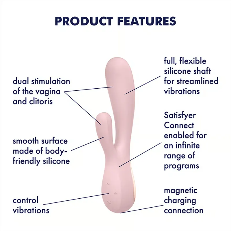 Multifunkcionalni vibrator aplikacija Satisfyer Mono Flex Connect App mauve