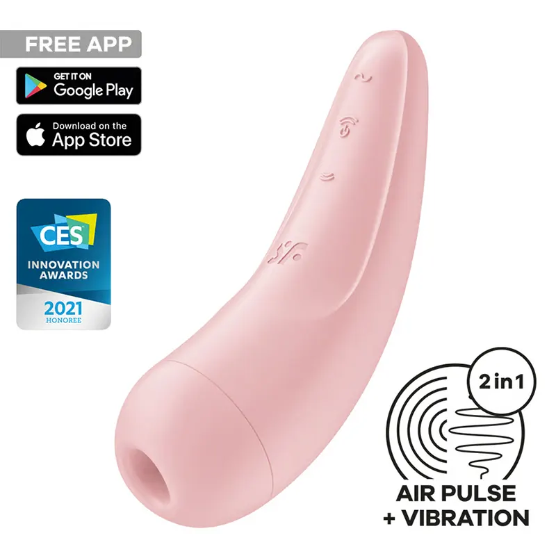Roze stimulator klitorisa aplikacija Satisfyer Curvy 2