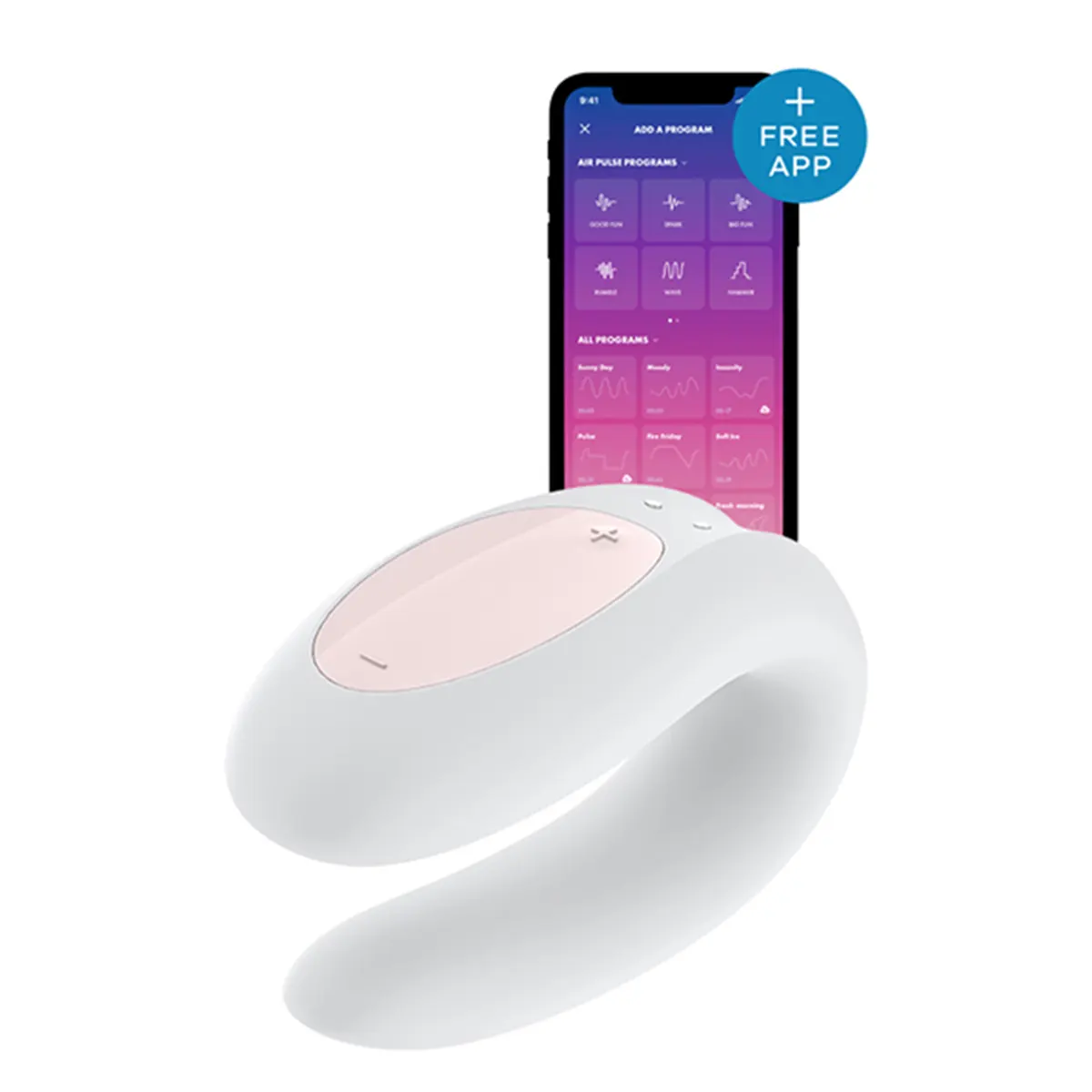 Vibrator za parove aplikacija bele boje