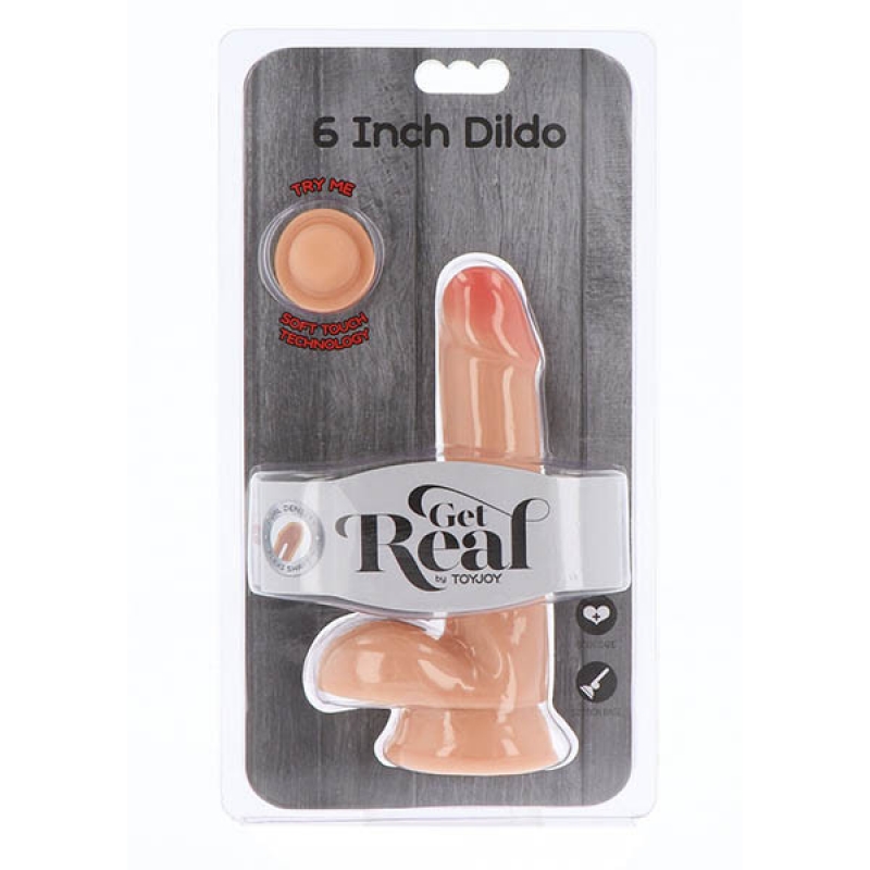 2D Dildo Dual Density with balls 6in