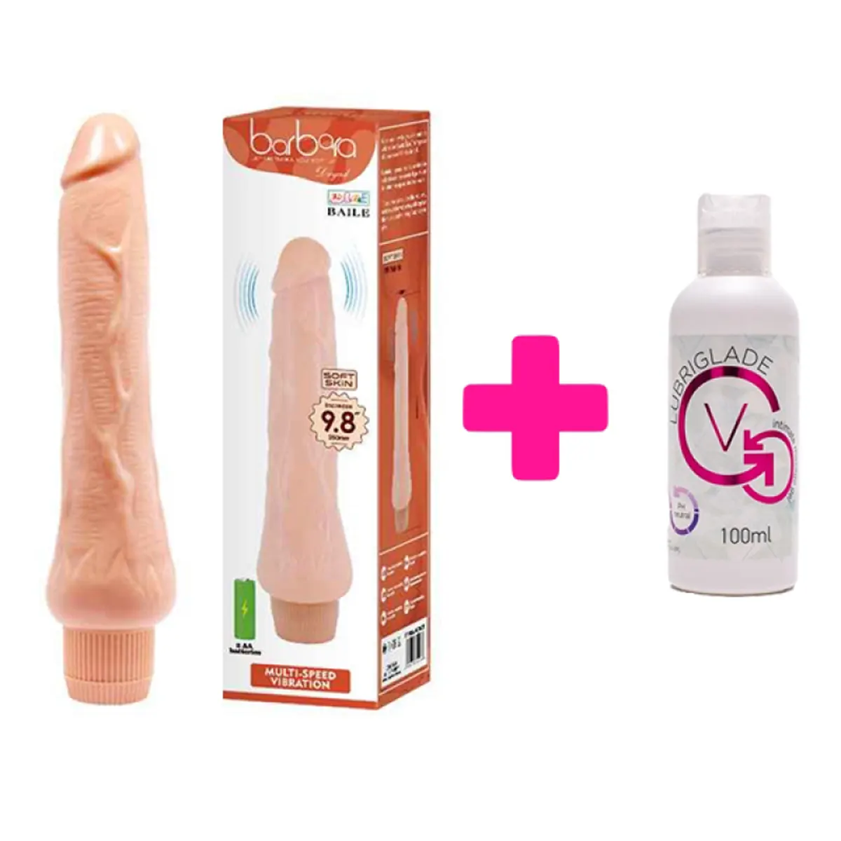 Realistični vibrator boje kože i Lubrikant