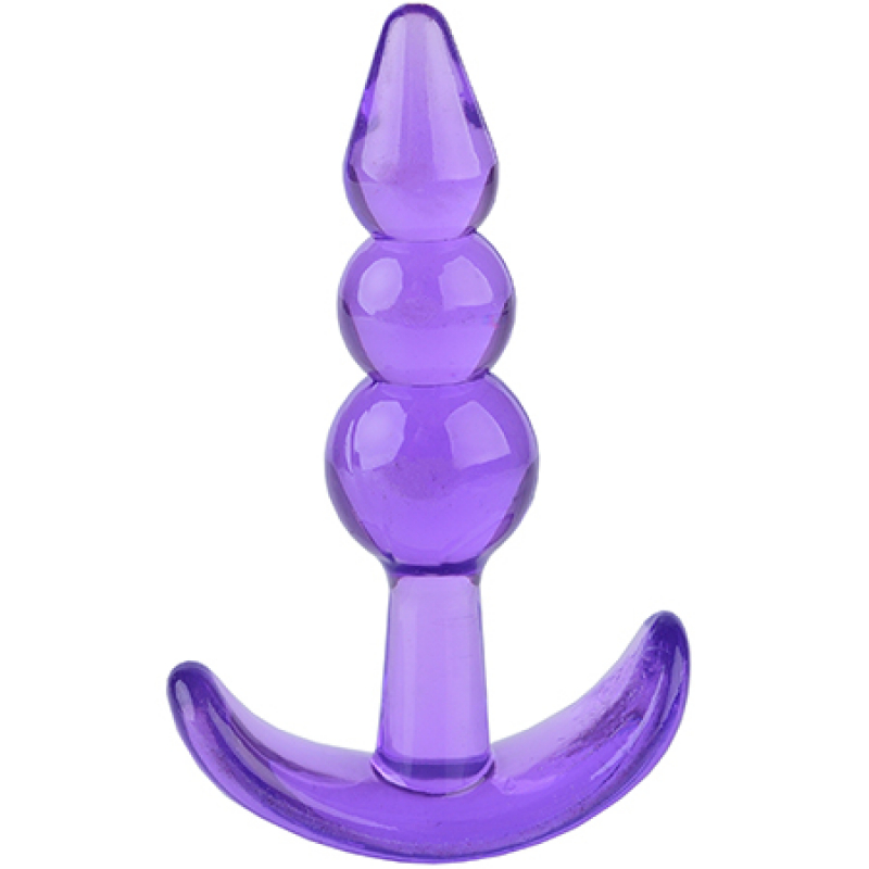 Analni dildo T-Plug Beaded Purple