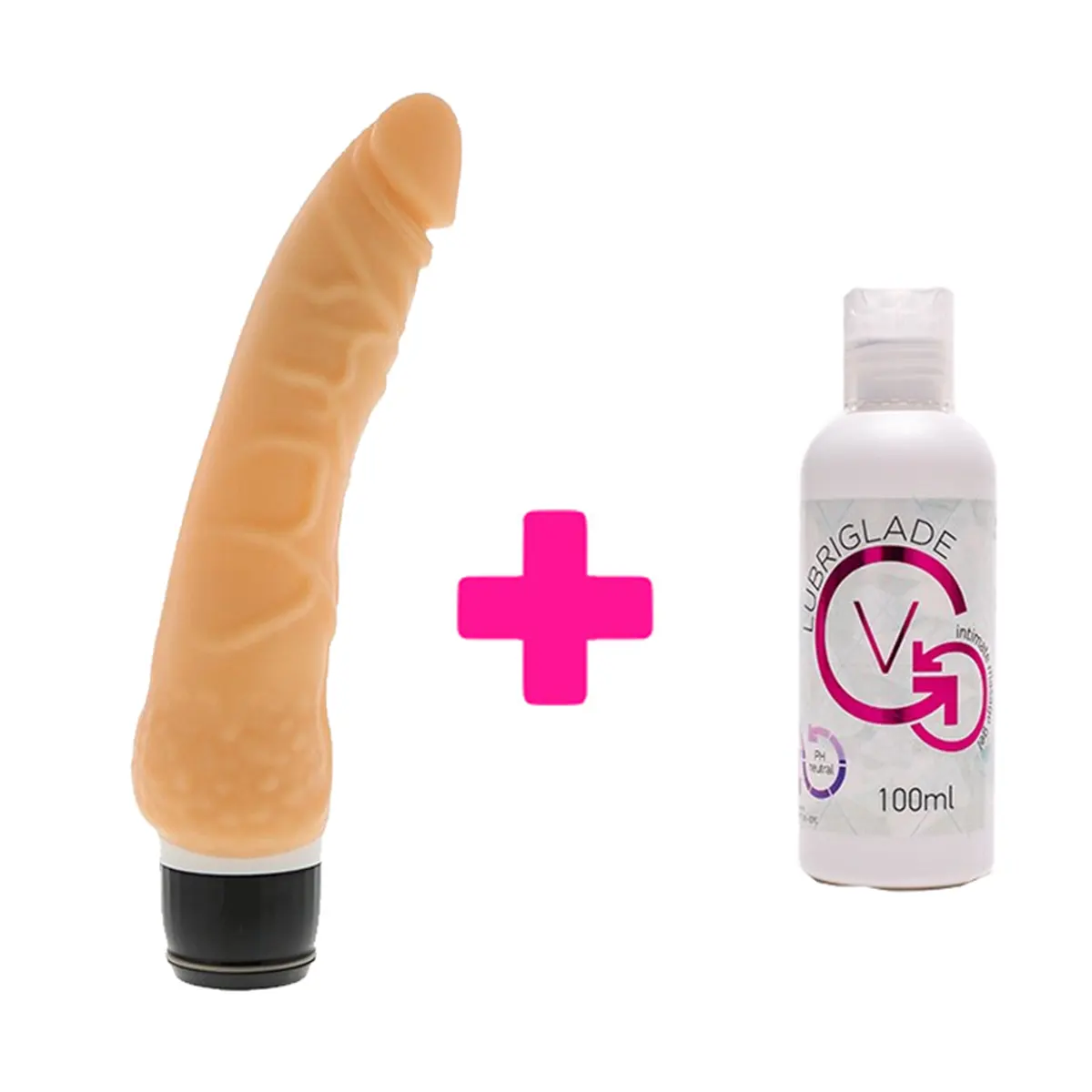 Silikonski vibrator 21cm i Lubrikant