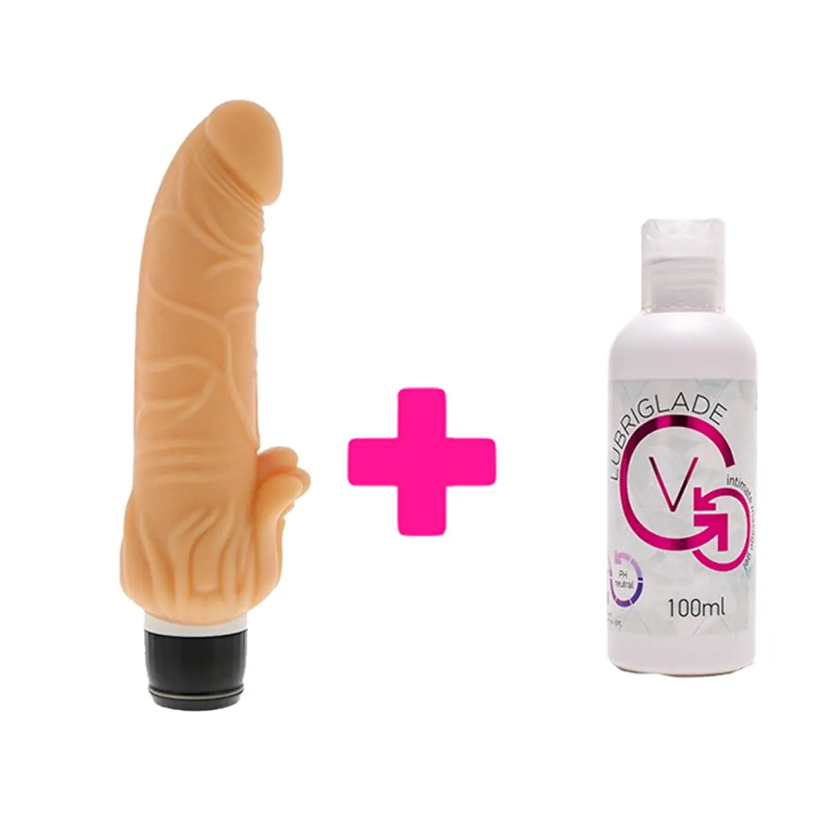 Silikonski vibrator sa dodatkom za klitoris i Lubrikant