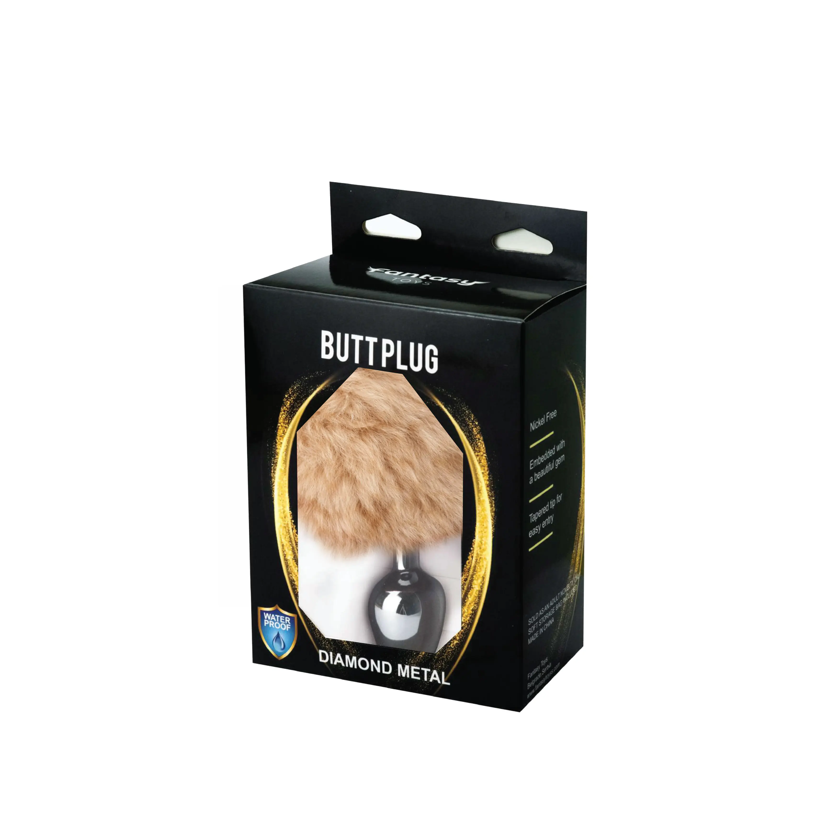 Metalni analni dildo sa braon repom