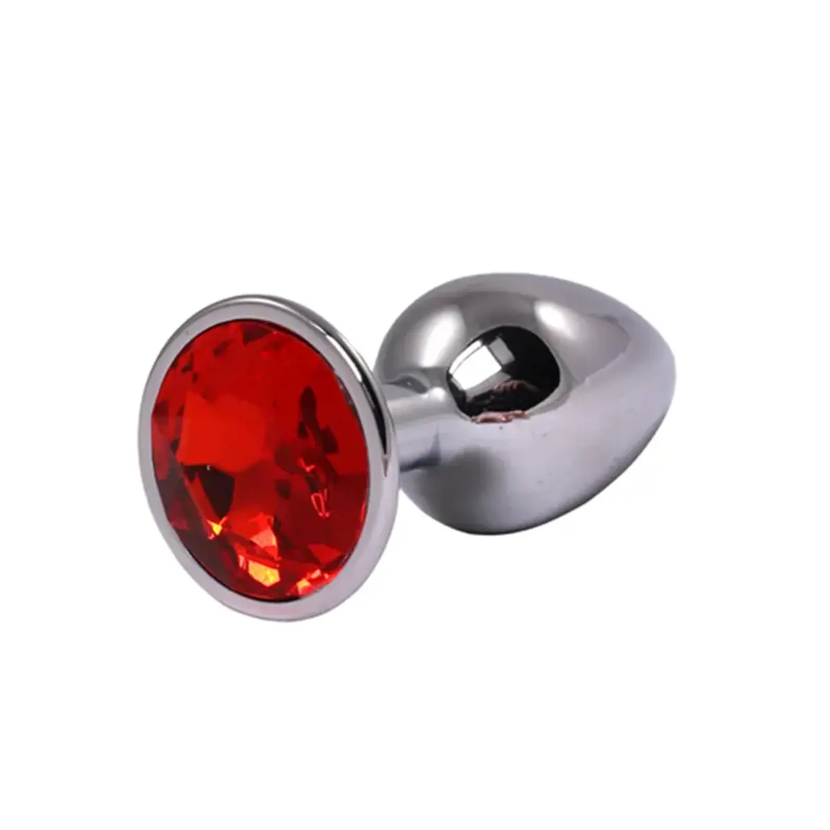 Veliki metalni analni dildo sa crvenim dijamantom