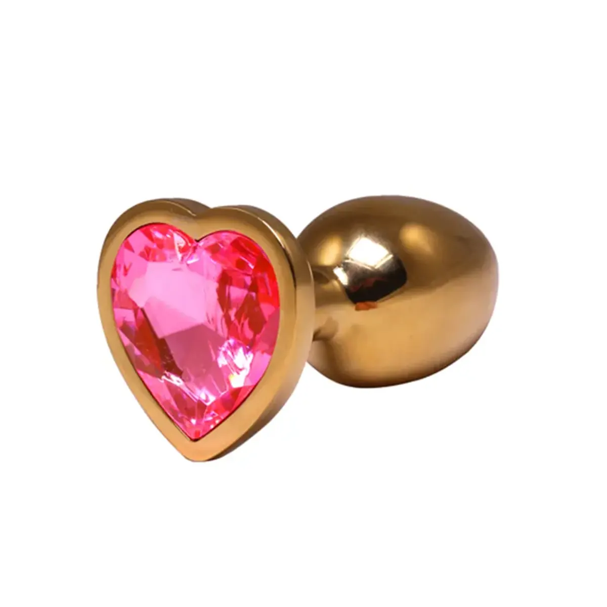 Mali zlatni analni dildo srce sa rozim dijamantom