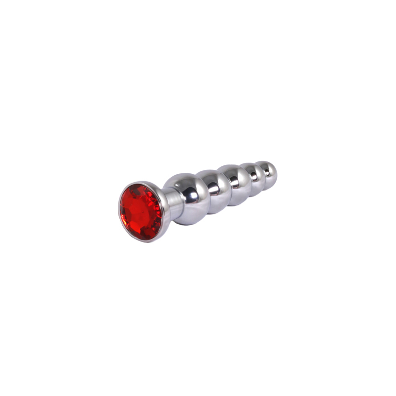 Metalne analne kuglice sa crvenim dijamantom