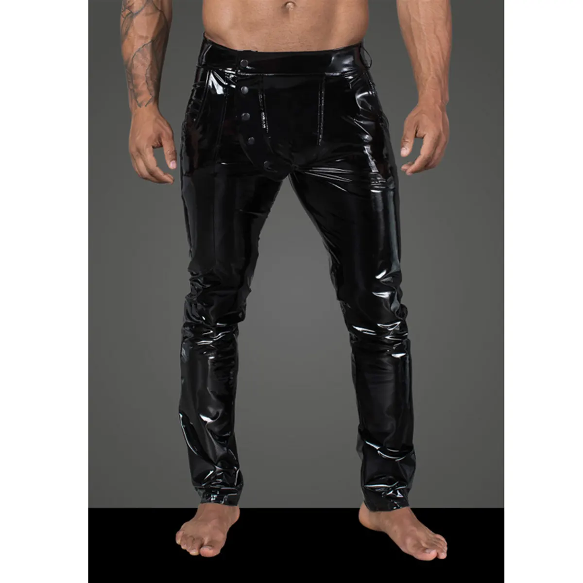 Muške seksi pantalone od elastičnog PVC materijala