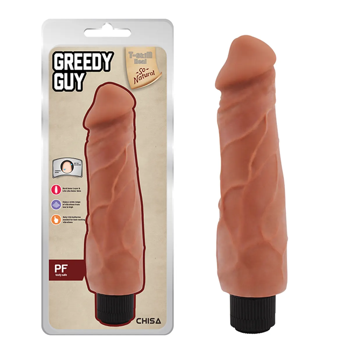 Mekani Realisticni Vibrator 24cm Greedy Guy Latin 