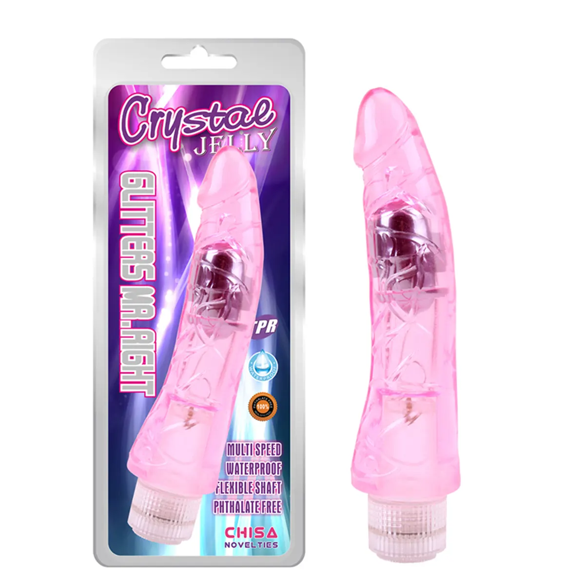 Roze Vibrator 22cm Glitters Mr.Right Pink