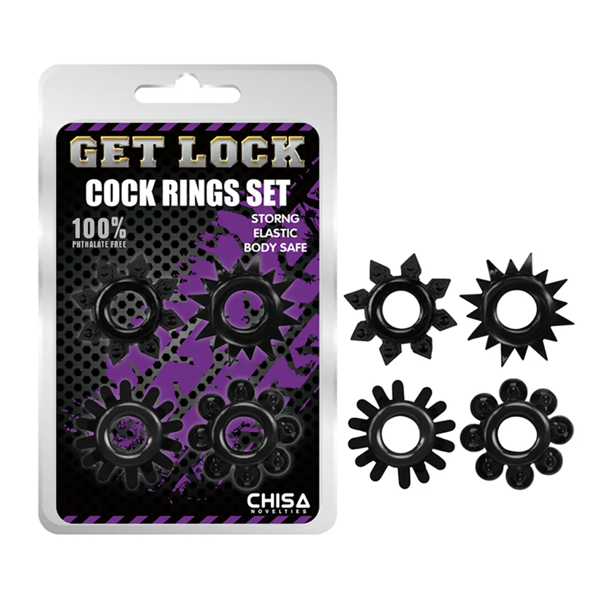 Set od 4 prstena za penis Get Lock