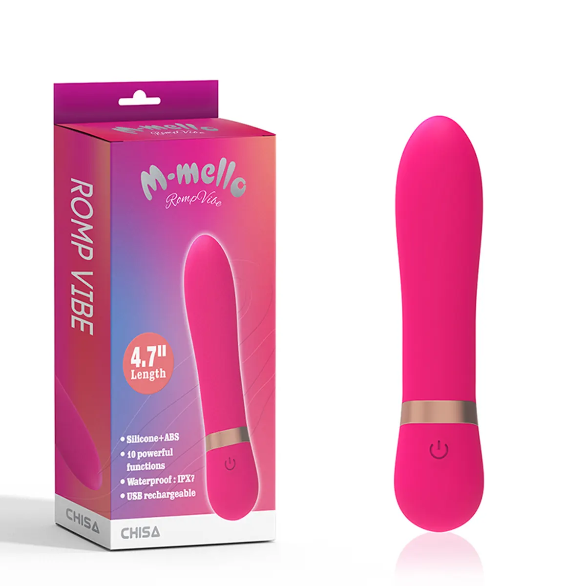 Silikonski Roze Vibrator 12cm Romp Vibe