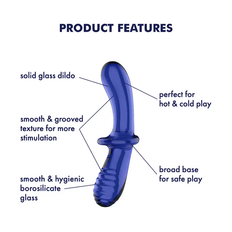 SATISFYER Double Crystal Glass Dildo Blue