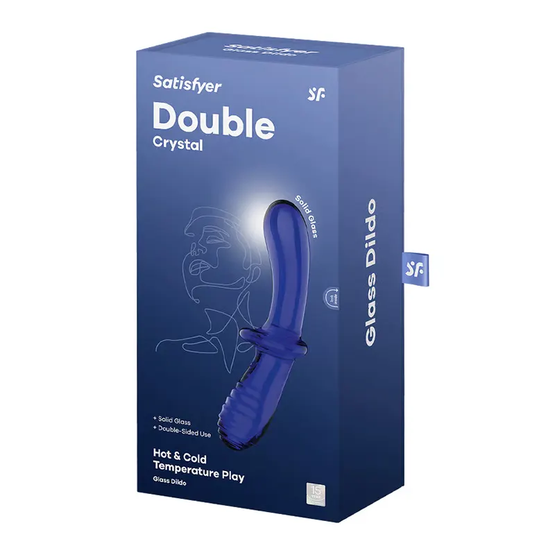 SATISFYER Double Crystal Glass Dildo Blue
