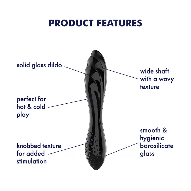 SATISFYER Dazzling Crystal Glass Dildo Black 1