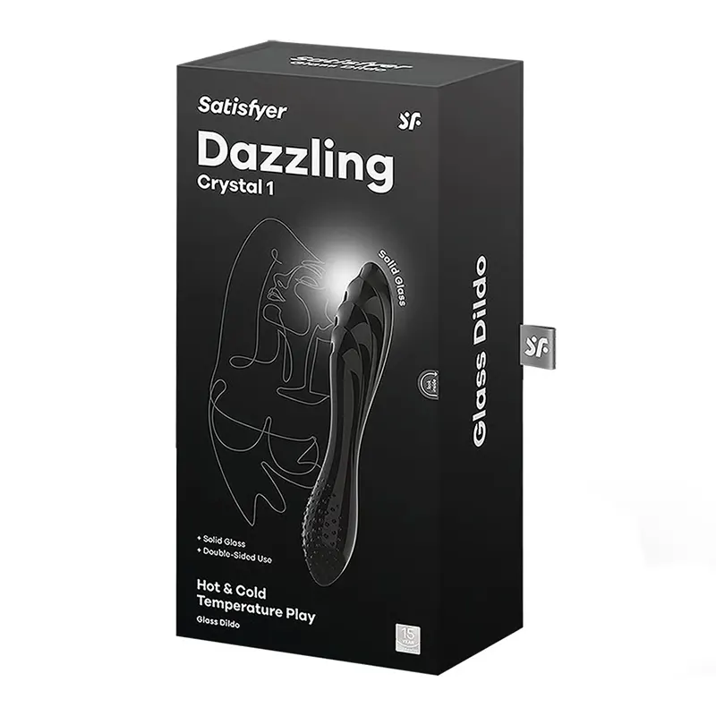 SATISFYER Dazzling Crystal Glass Dildo Black 1