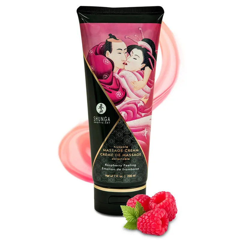Krema za masažu sa ukusom maline Shunga Kissable Massage Cream Raspberry