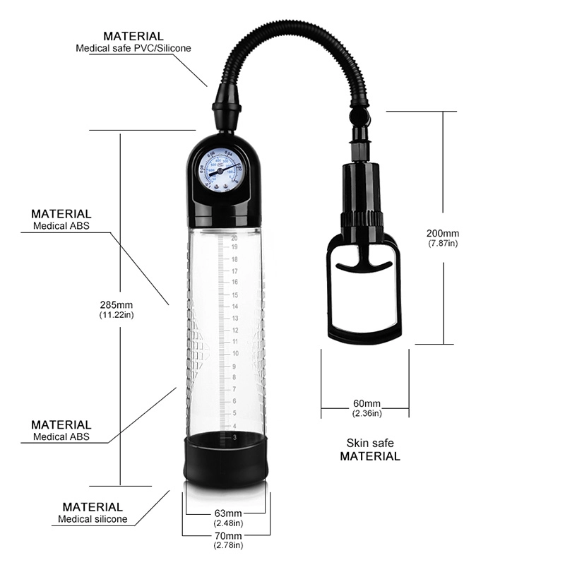Pumpa za penis sa barometrom Gauge Penis Pump