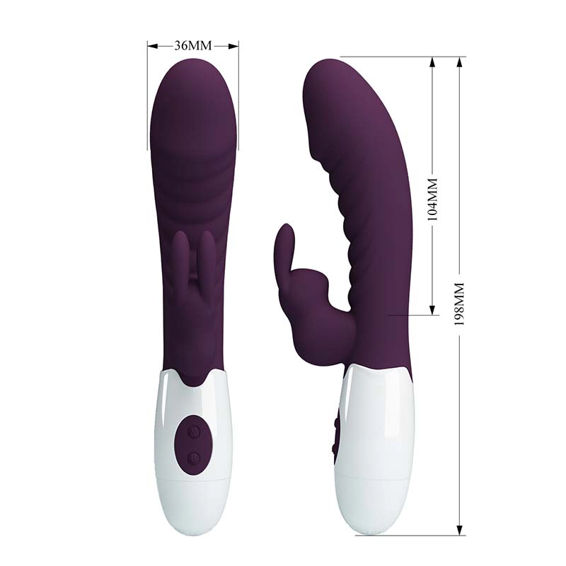 Ljubicasti multifunkcionalni zeka vibrator Naughty Bunny