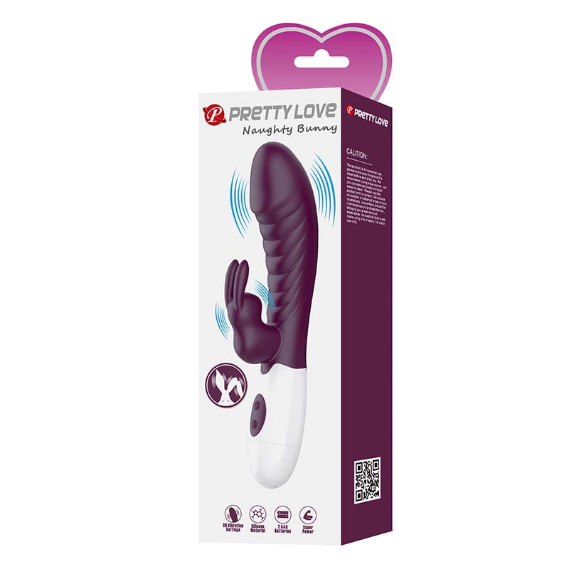 Ljubicasti multifunkcionalni zeka vibrator Naughty Bunny