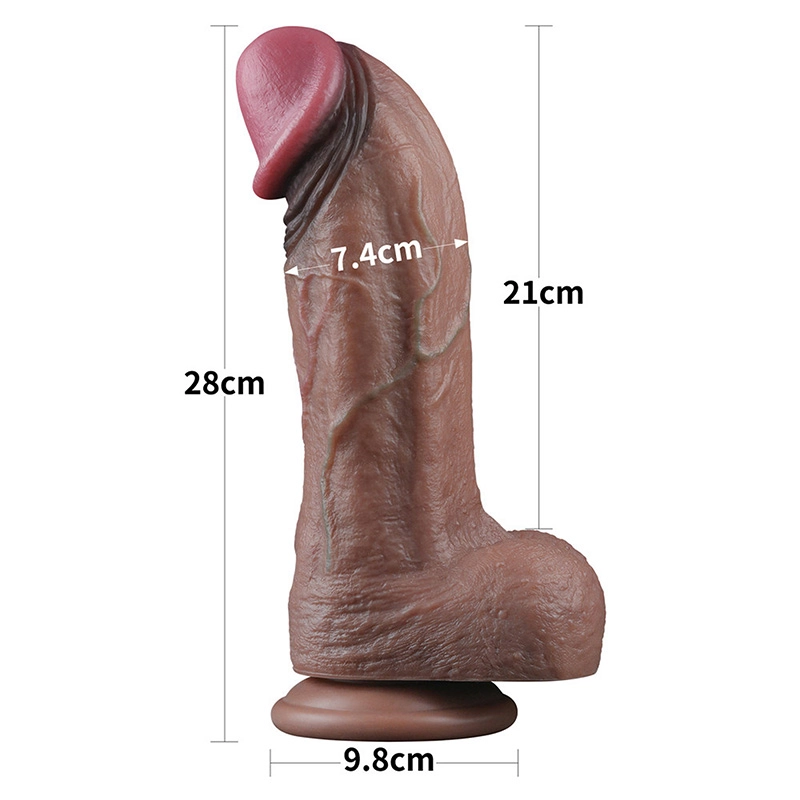 Dildo 28cm 11in Dual Layered Silicone Cock XXL
