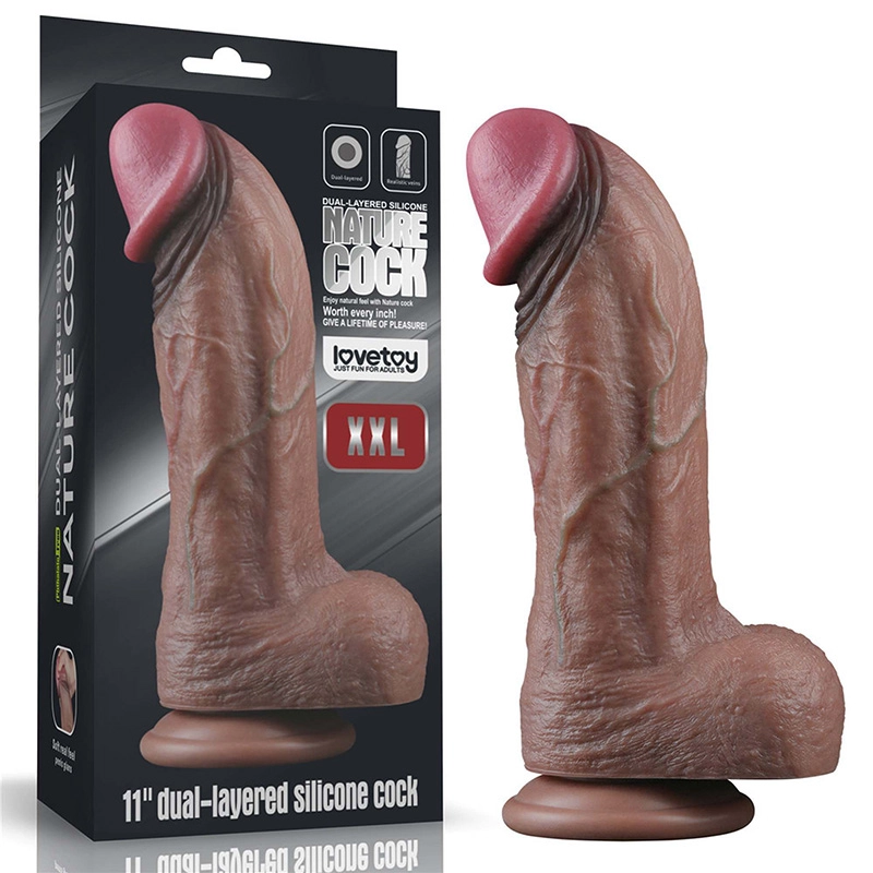Dildo 28cm 11in Dual Layered Silicone Cock XXL