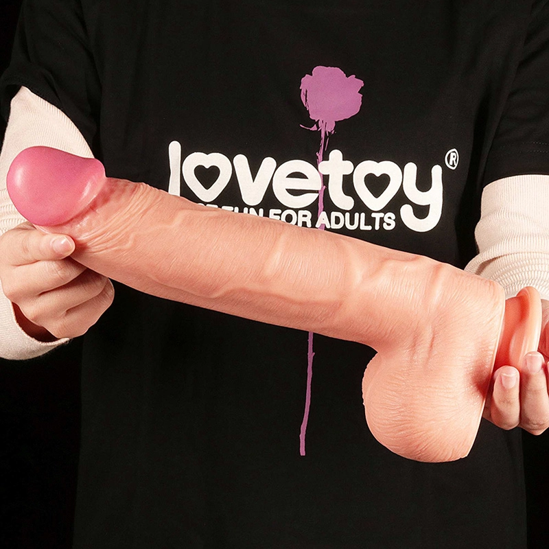 Dildo 30cm 12in Dual Layered Platinum Silicone Cock