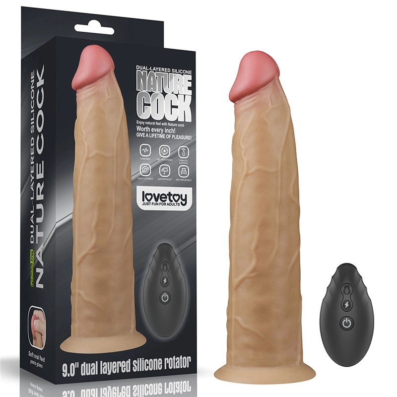 Rotirajuci dildo 23cm 9in Dual Layered Platinum Silicone Rotator