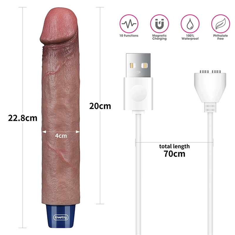 Veliki silikonski vibrator 23cm 9in REAL SOFTEE
