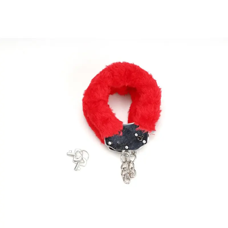 Metalne lisice crveno krzno Furry Fun Cuffs