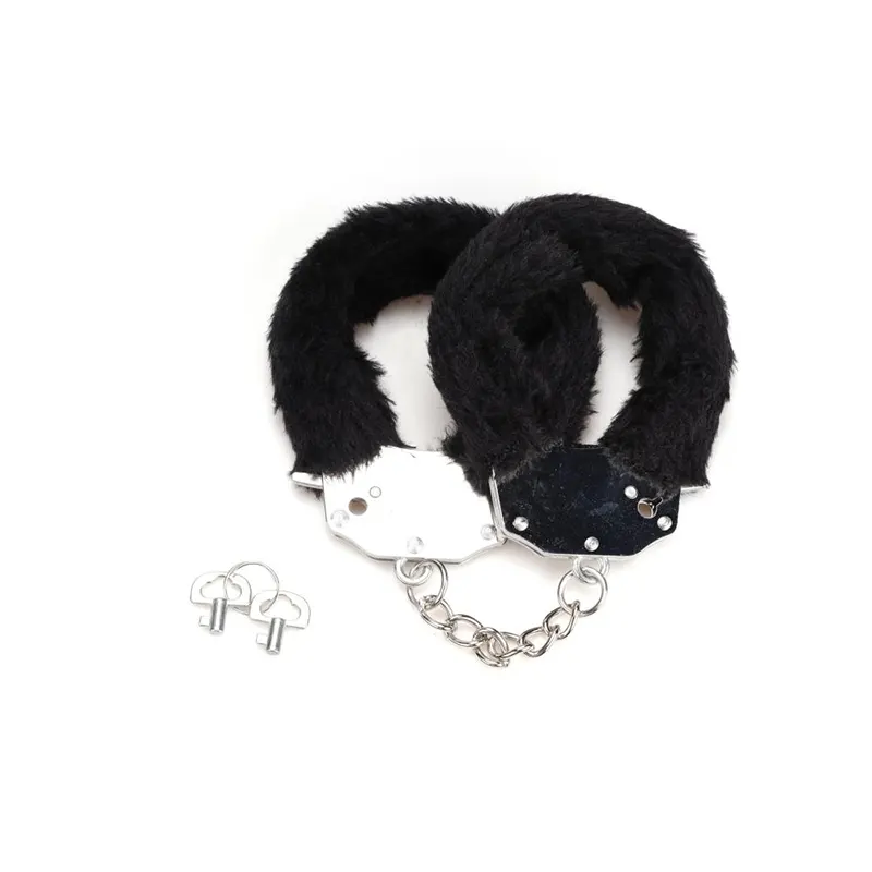 Metalne lisice crno krzno Furry Fun Cuffs