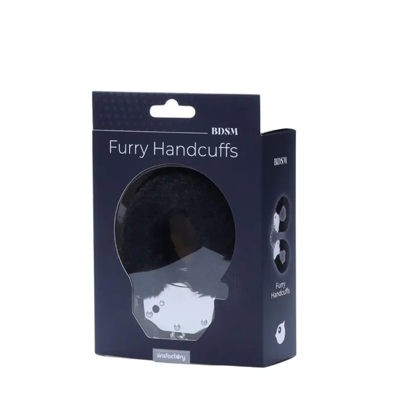 Metalne lisice crno krzno Furry Fun Cuffs
