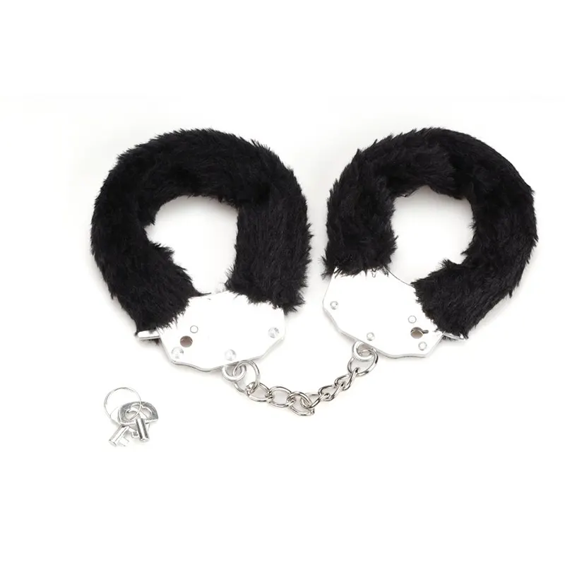 Metalne lisice crno krzno Furry Fun Cuffs