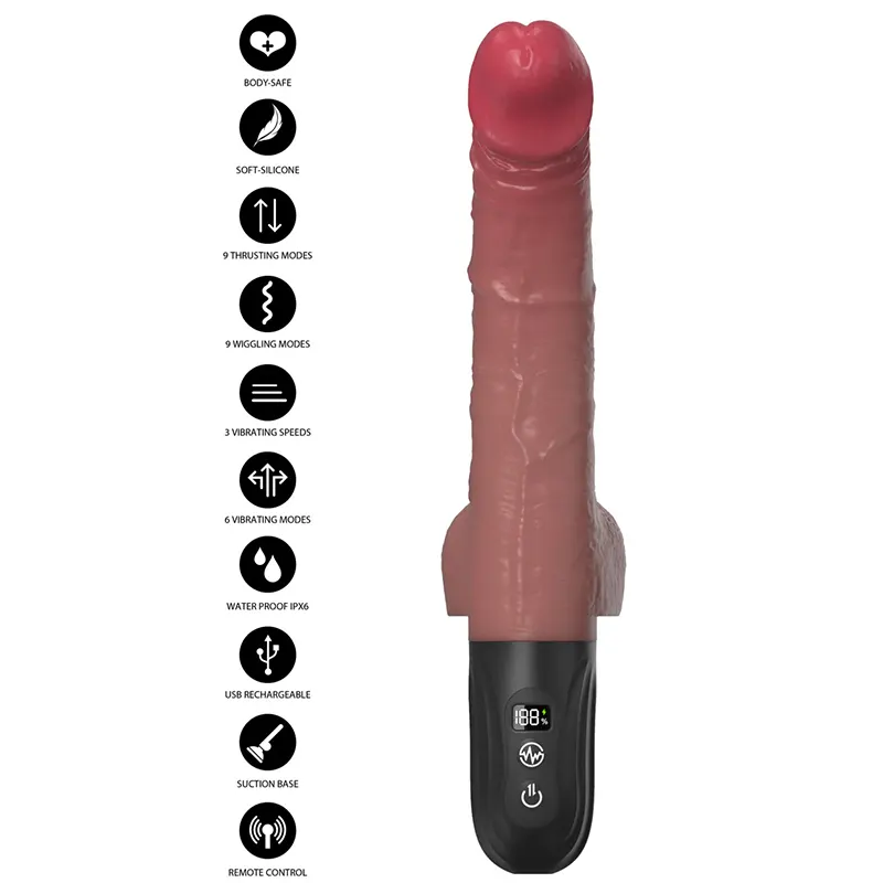 Realistični vibrator sa pomeranjem Realistic Thrusting and Wiggling Vibrator