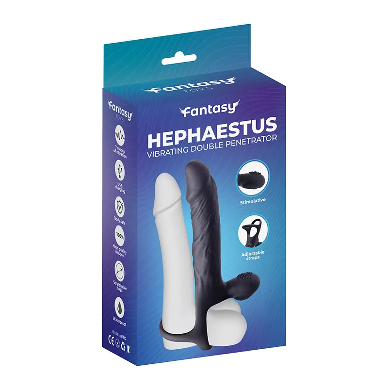 Vibrirajući dildo za duplu penetraciju Hephaestus