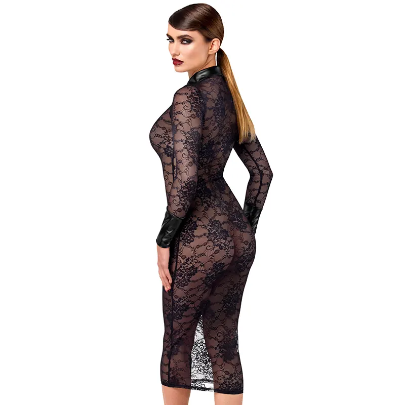 Seksi haljina Noirelle Lace Button up Midi dress