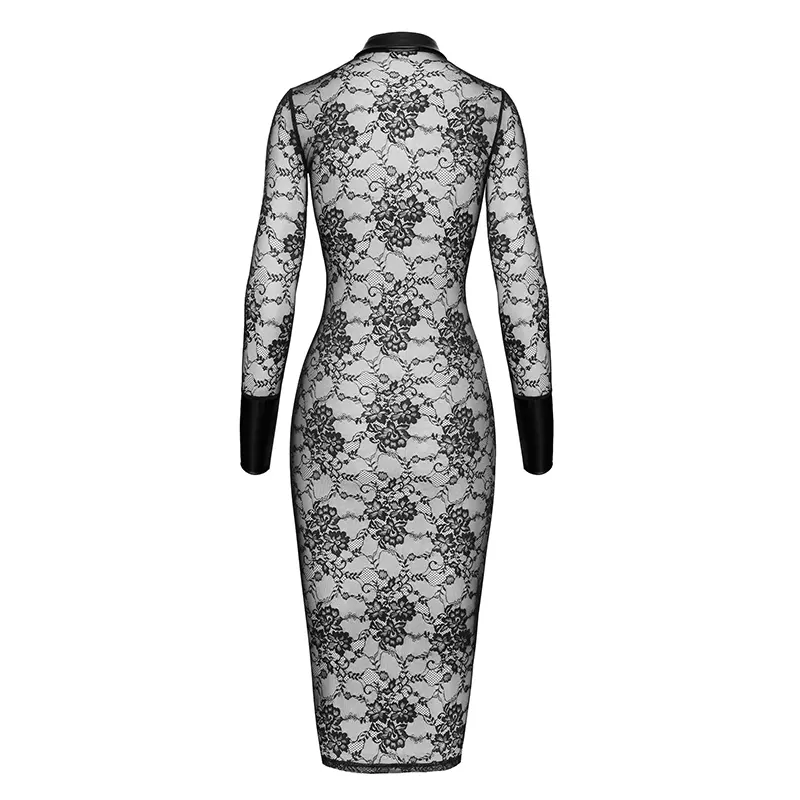 Seksi haljina Noirelle Lace Button up Midi dress