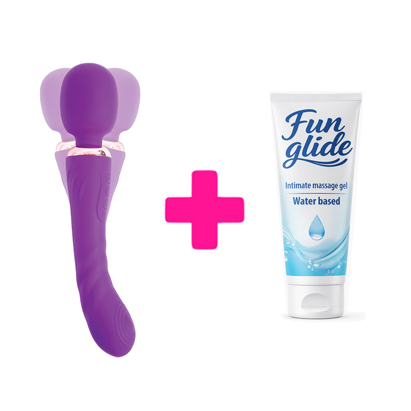 Dupli vibrator Pontus Purple i lubrikant