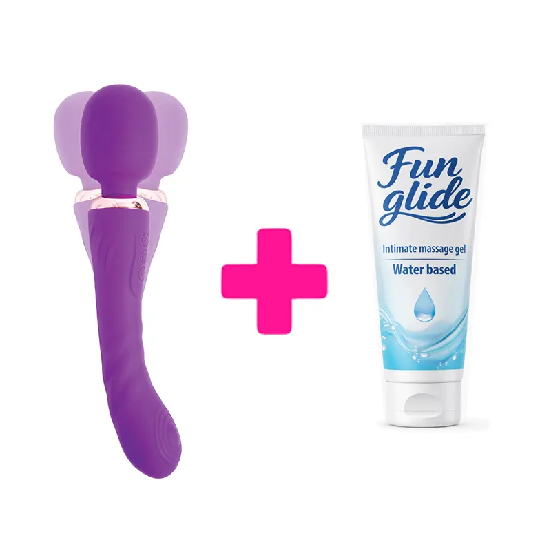 Dupli vibrator Pontus Purple i lubrikant