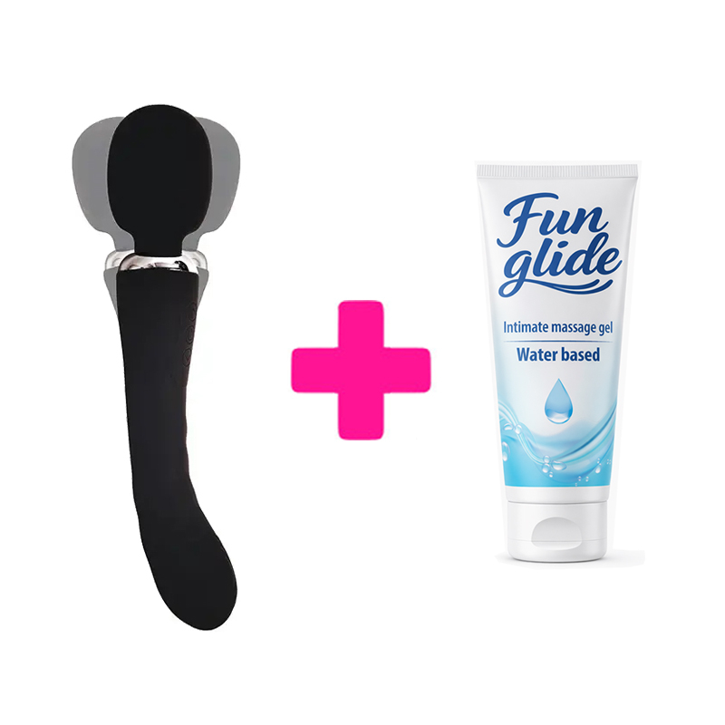 Dupli vibrator Pontus black i lubrikant