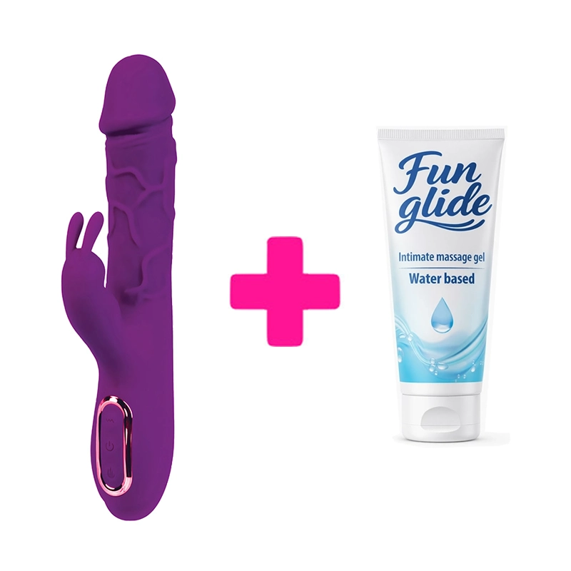 Vibrator sa zagrevanjem Helios purple i lubrikant