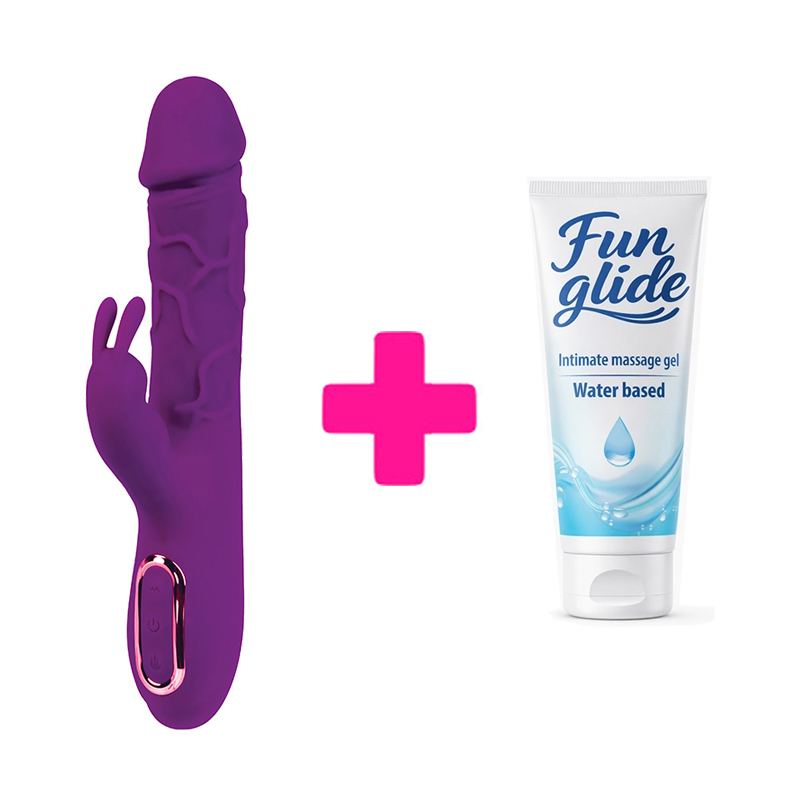 Vibrator sa zagrevanjem Helios purple i lubrikant