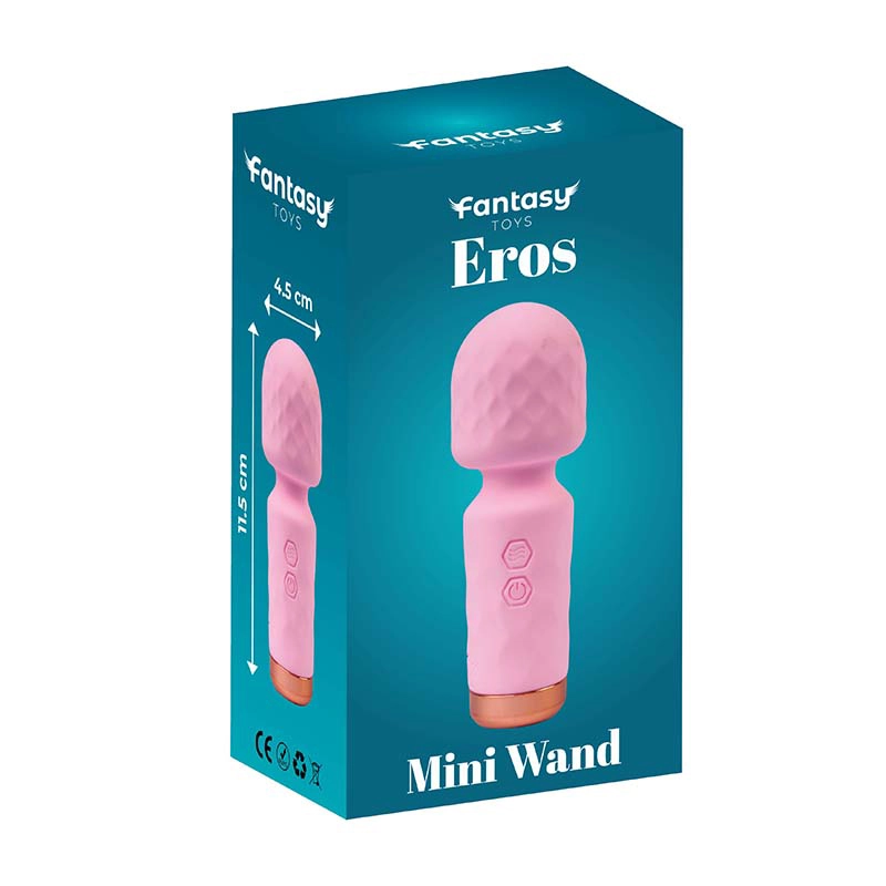 Mini wand Eros pink i lubrikant
