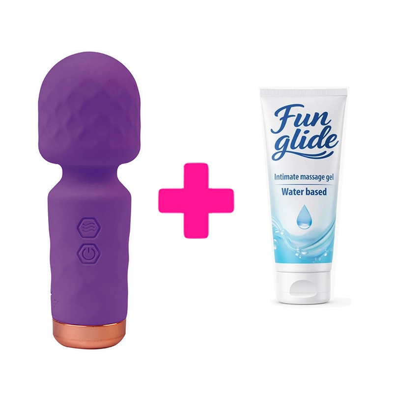 Mini wand Eros purple i lubrikant